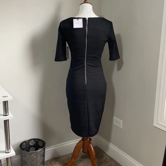 NWT Bisou Bisou Black Midi Dress - Picture 3 of 6